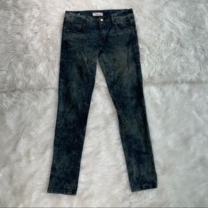 green/black acid wash skinny jeans